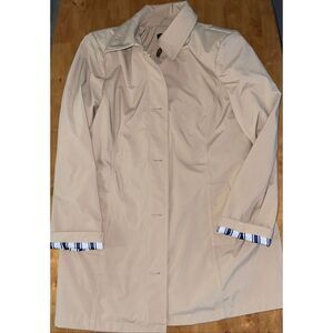 Dennis by Dennis‎ Basso V Luxe Jacket Sz M Tan Weather Resistant Shell Coat